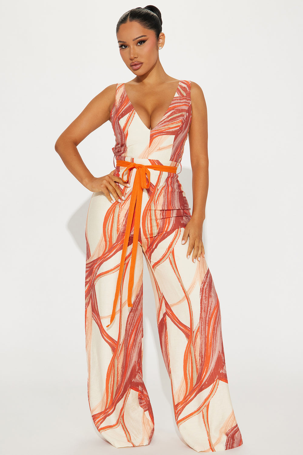 Tropical Sand Jumpsuit - Orange/combo